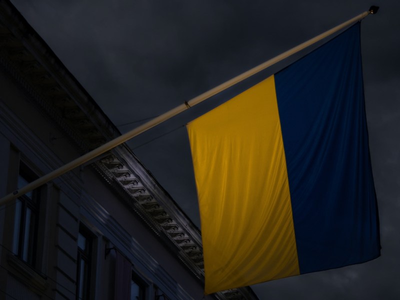 En bleu et jaune, pour l’Ukraine